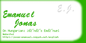 emanuel jonas business card